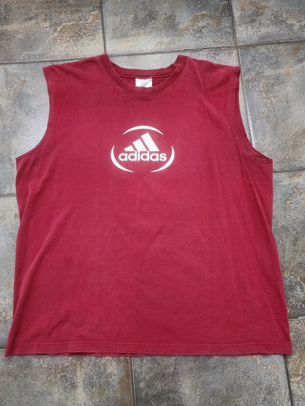 Vintage Y2K Adidas Men's XL Logo Spellout Sleeveless Skater Tank Top T Shirt
